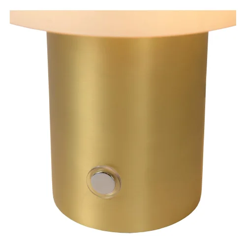 Настольная лампа Timon 05538/01/02 Lucide белая 1 лампа, основание матовое золото латунь металл в стиле кантри  фото 3